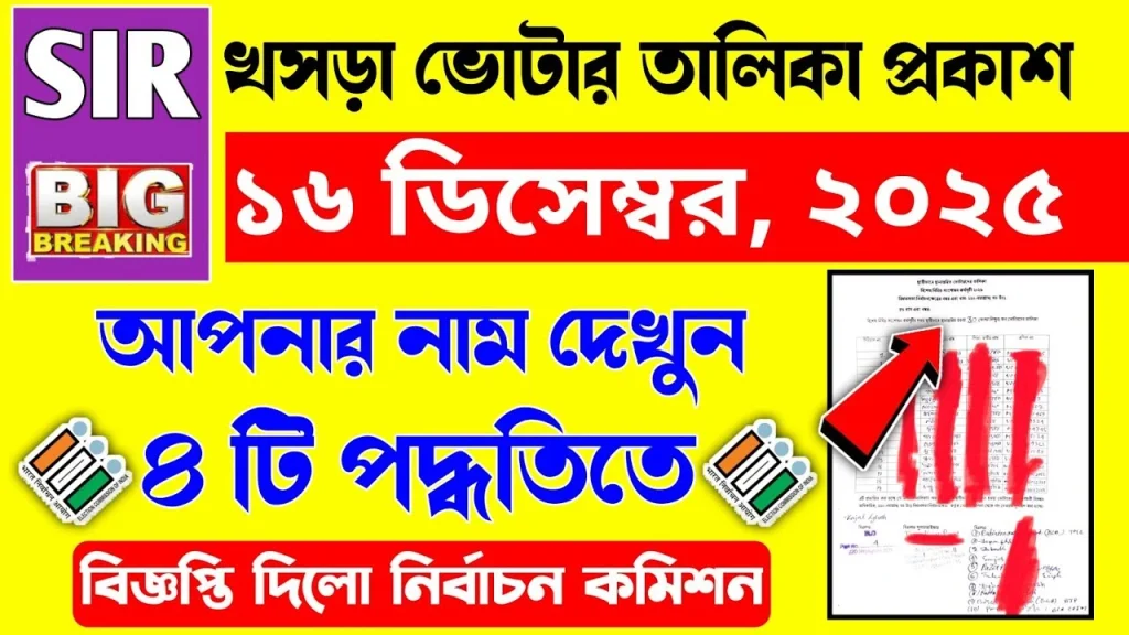 West Bengal SIR Latest Update | SIR Draft List Published